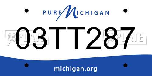 03TT287 Michigan License Plate