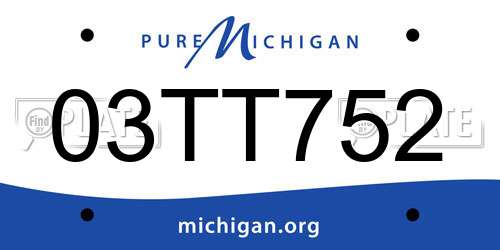 03TT752 Michigan License Plate