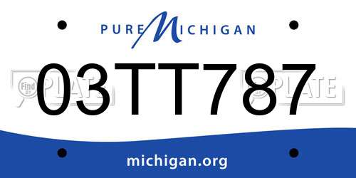 03TT787 Michigan License Plate
