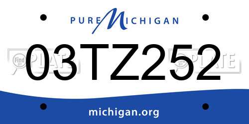 03TZ252 Michigan License Plate