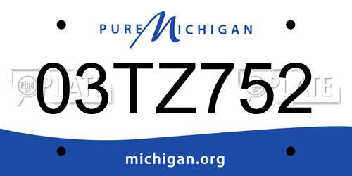 03TZ752 Michigan License Plate