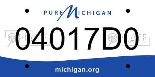04017D0 Michigan License Plate