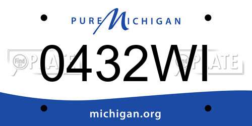 0432WI Michigan License Plate