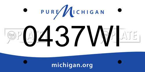 0437WI Michigan License Plate