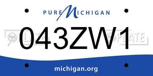 043ZW1 Michigan License Plate