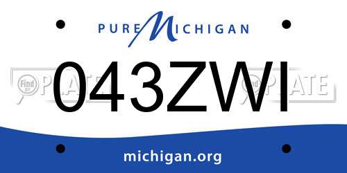 043ZWI Michigan License Plate
