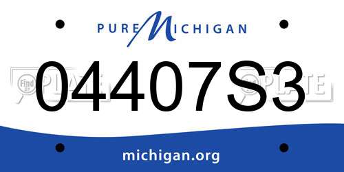 04407S3 Michigan License Plate
