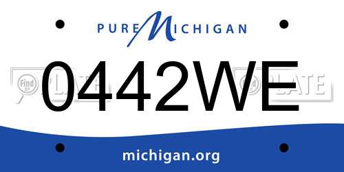 0442WE Michigan License Plate