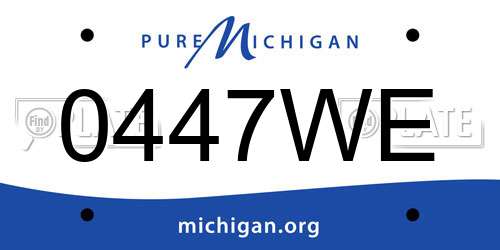 0447WE Michigan License Plate