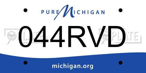 044RVD Michigan License Plate
