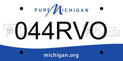 044RVO Michigan License Plate