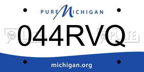 044RVQ Michigan License Plate