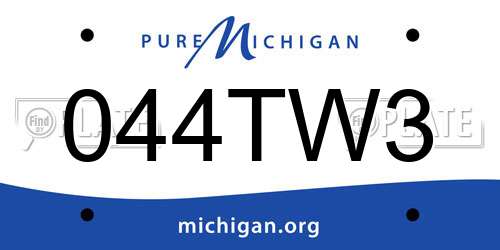 044TW3 Michigan License Plate