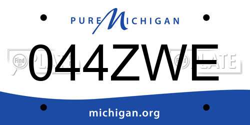 044ZWE Michigan License Plate