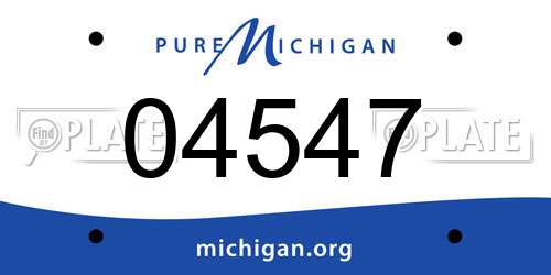04547 Michigan License Plate