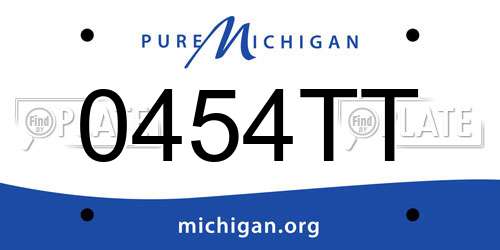0454TT Michigan License Plate