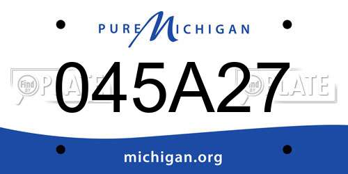 045A27 Michigan License Plate