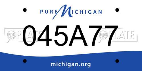 045A77 Michigan License Plate