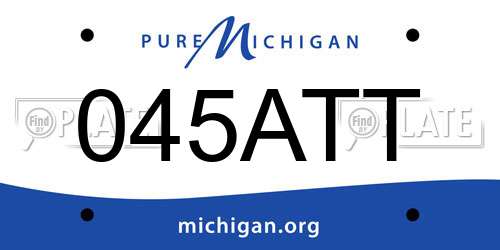 045ATT Michigan License Plate