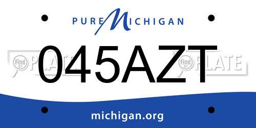 045AZT Michigan License Plate