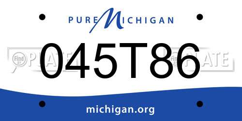 045T86 Michigan License Plate