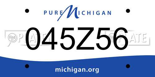 045Z56 Michigan License Plate