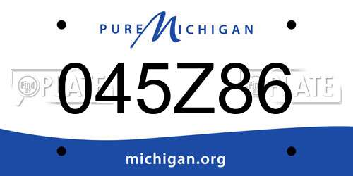 045Z86 Michigan License Plate