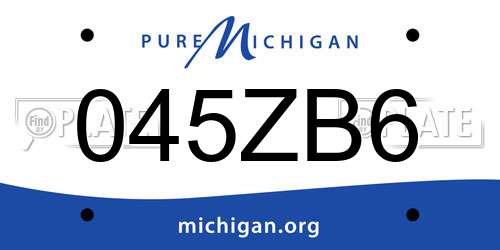 045ZB6 Michigan License Plate