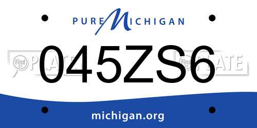 045ZS6 Michigan License Plate