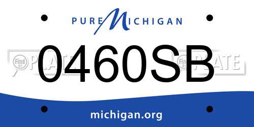 0460SB Michigan License Plate