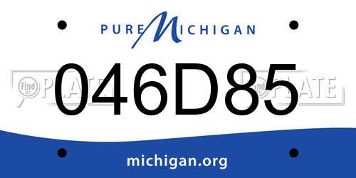 046D85 Michigan License Plate