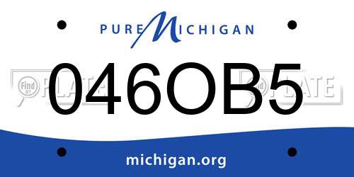 046OB5 Michigan License Plate