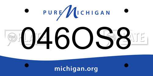 046OS8 Michigan License Plate