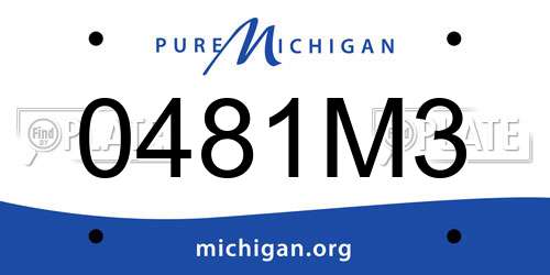 0481M3 Michigan License Plate