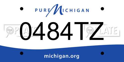 0484TZ Michigan License Plate