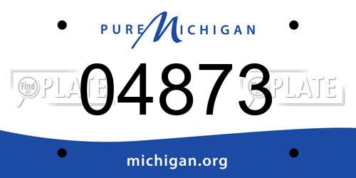 04873 Michigan License Plate