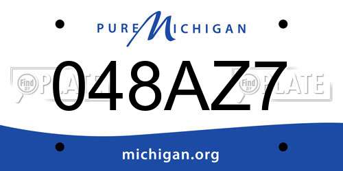 048AZ7 Michigan License Plate
