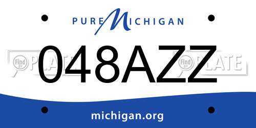 048AZZ Michigan License Plate