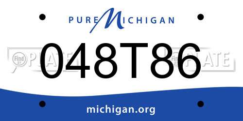 048T86 Michigan License Plate