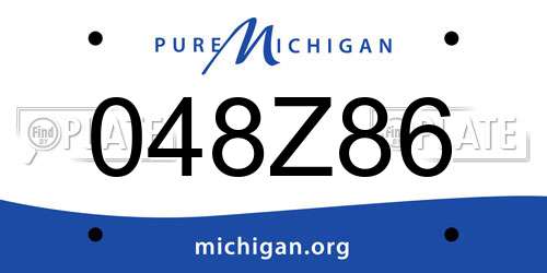 048Z86 Michigan License Plate