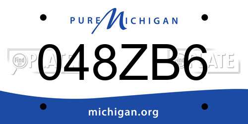 048ZB6 Michigan License Plate