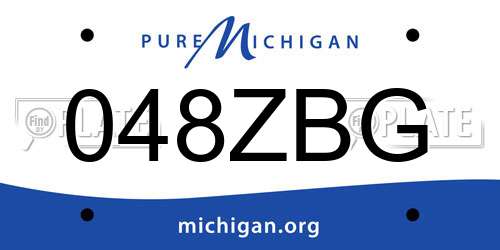048ZBG Michigan License Plate