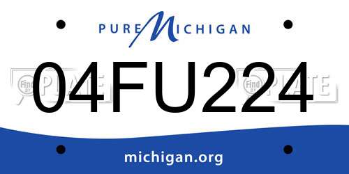 04FU224 Michigan License Plate