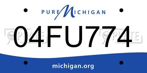 04FU774 Michigan License Plate