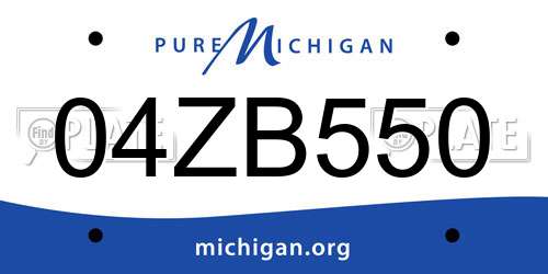 04ZB550 Michigan License Plate