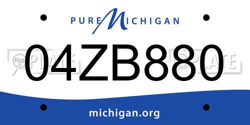 04ZB880 Michigan License Plate