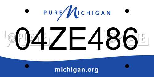 04ZE486 Michigan License Plate
