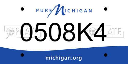 0508K4 Michigan License Plate