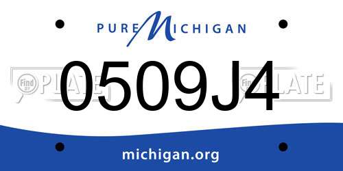 0509J4 Michigan License Plate