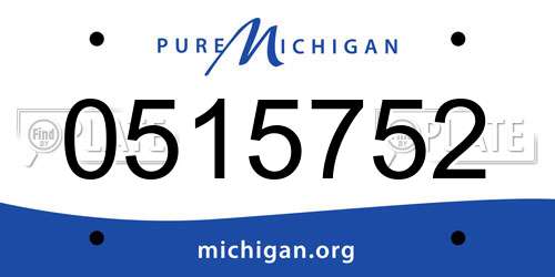0515752 Michigan License Plate
